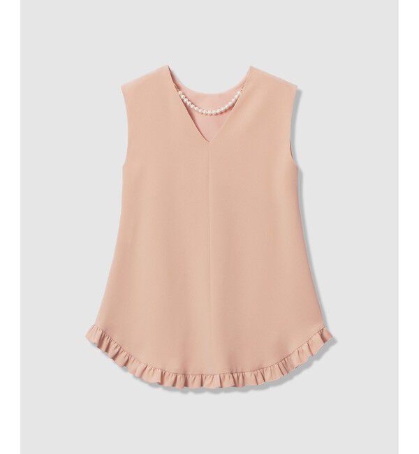 LOULOU WILLOUGHBY「【LOULOU WILLOUGHBY】パールネックレス付きフリルブラウス」|シャツ・ブラウス|