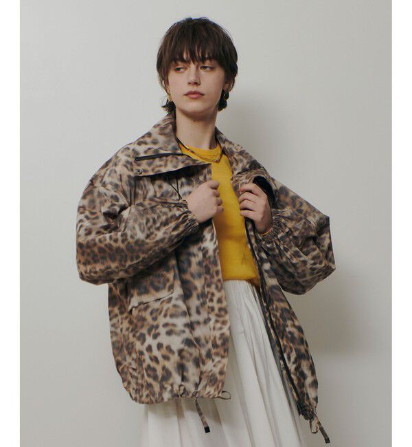 allureville「【ATELIER Line】レオパプリントスタンドカラーブルゾン」|ブルゾン・スタジャン|