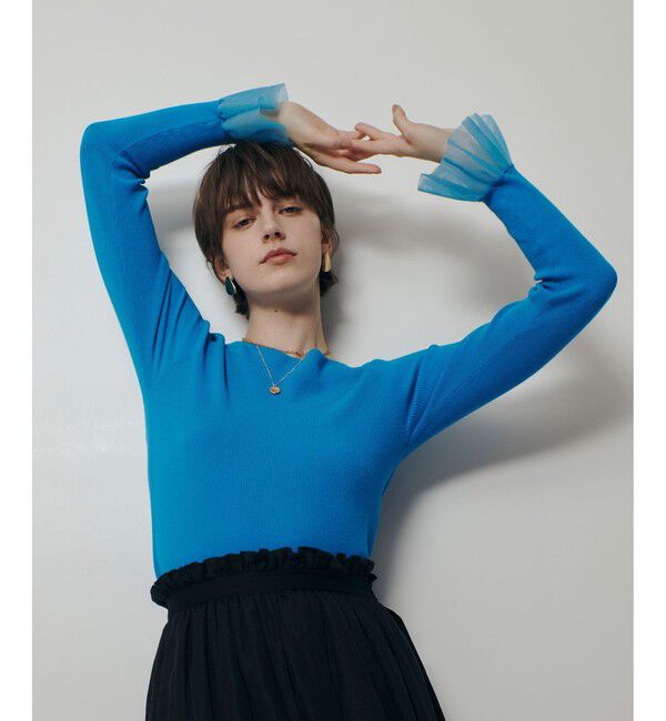 allureville「2WAYネックフリルカフプルオーバー」|ニット・セーター|