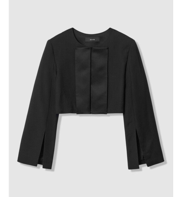 allureville「【ATELIER Line】ノーカラーボレロジャケット」|ノーカラージャケット|