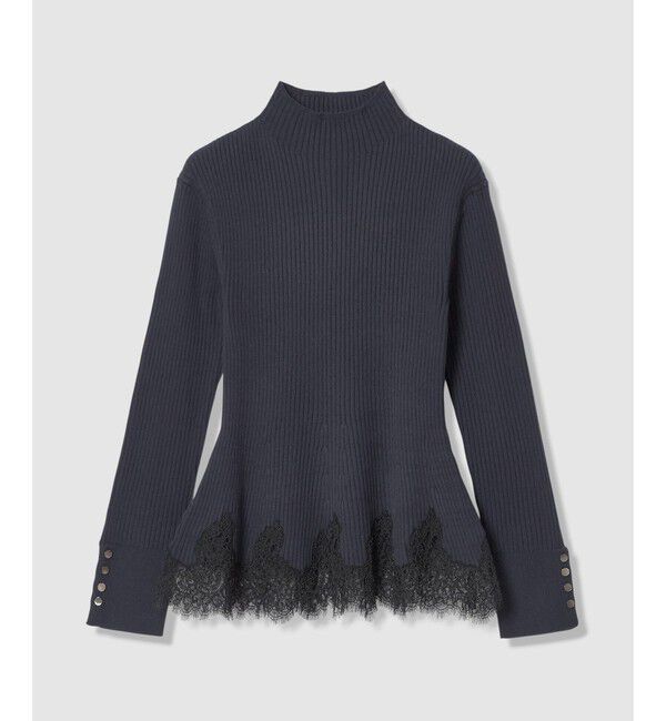 allureville「レースドッキングリブプルオーバー」|ニット・セーター|