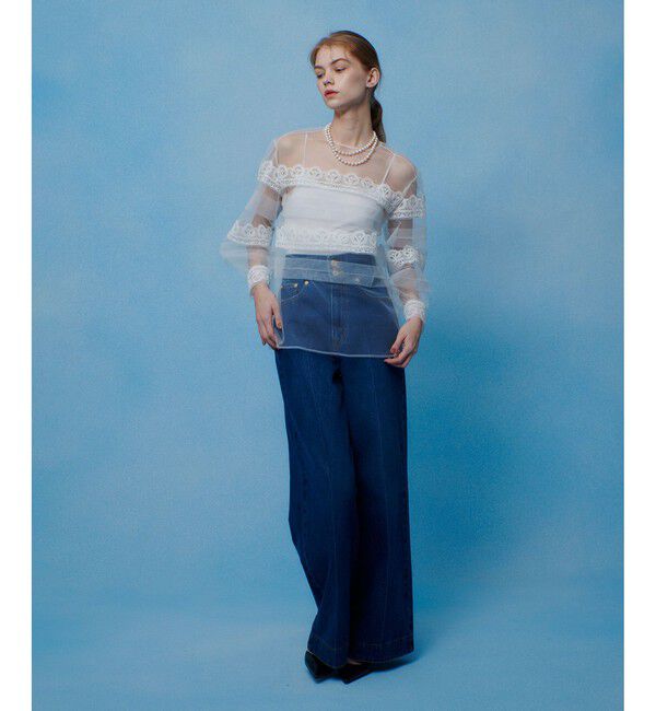 LOULOU WILLOUGHBY「【LOULOU WILLOUGHBY】チュールレースブラウス」|シャツ・ブラウス|