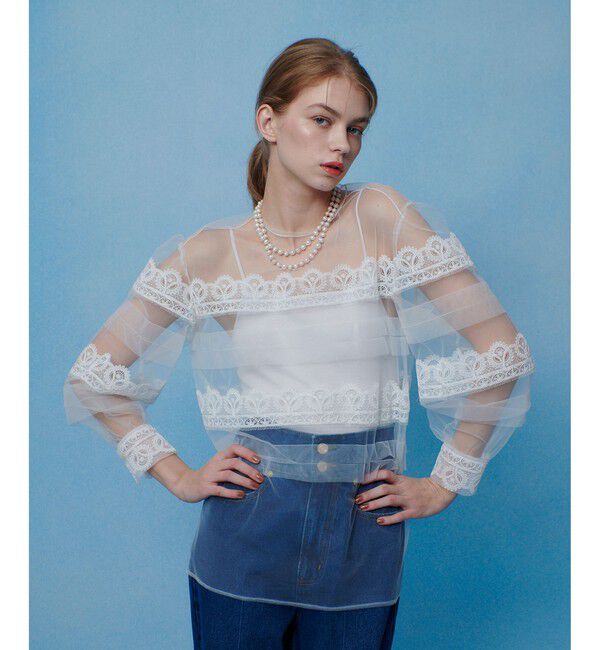 LOULOU WILLOUGHBY「【LOULOU WILLOUGHBY】チュールレースブラウス」|シャツ・ブラウス|