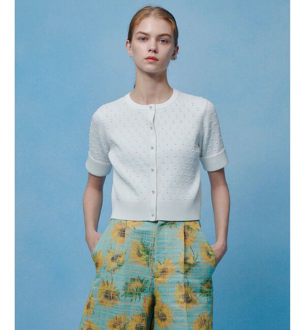 LOULOU WILLOUGHBY「【LOULOU WILLOUGHBY】アイレット半袖カーディガン」|カーディガン|