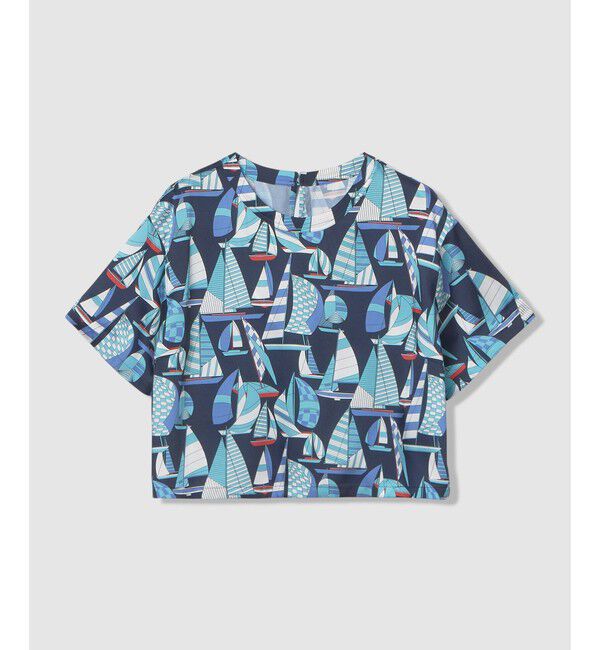 LOULOU WILLOUGHBY「【LOULOU WILLOUGHBY】RATTI マリーナプリント Ｔブラウス」|シャツ・ブラウス|