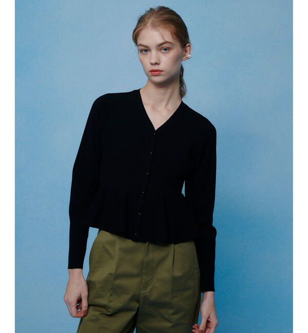 LOULOU WILLOUGHBY「【LOULOU WILLOUGHBY】レースレイヤーペプラムカーディガン」|カーディガン|