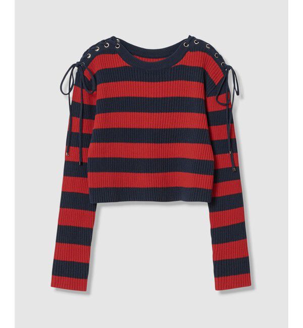 LOULOU WILLOUGHBY「【LOULOU WILLOUGHBY】レースアップショルダープルオーバー」|ニット・セーター|