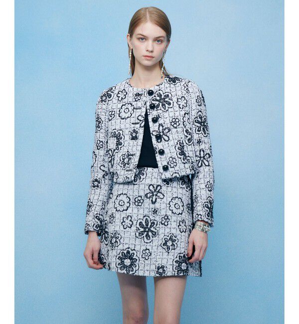 LOULOU WILLOUGHBY「【LOULOU WILLOUGHBY】MALHIA ツイードクルージャケット」|ノーカラージャケット|