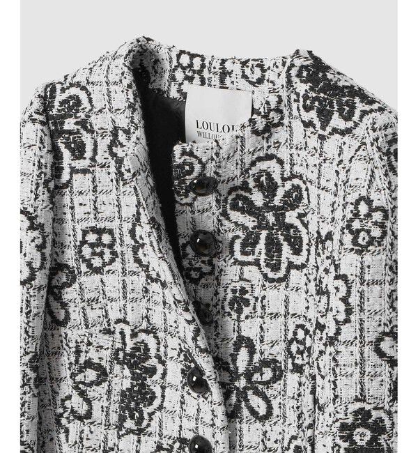 LOULOU WILLOUGHBY「【LOULOU WILLOUGHBY】MALHIA ツイードクルージャケット」|ノーカラージャケット|