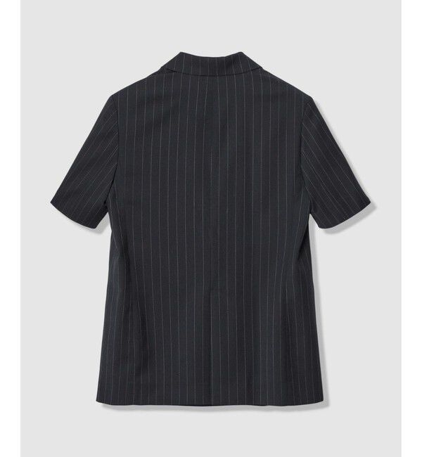 allureville「TWストライプハーフスリーブジャケット」|テーラードジャケット|