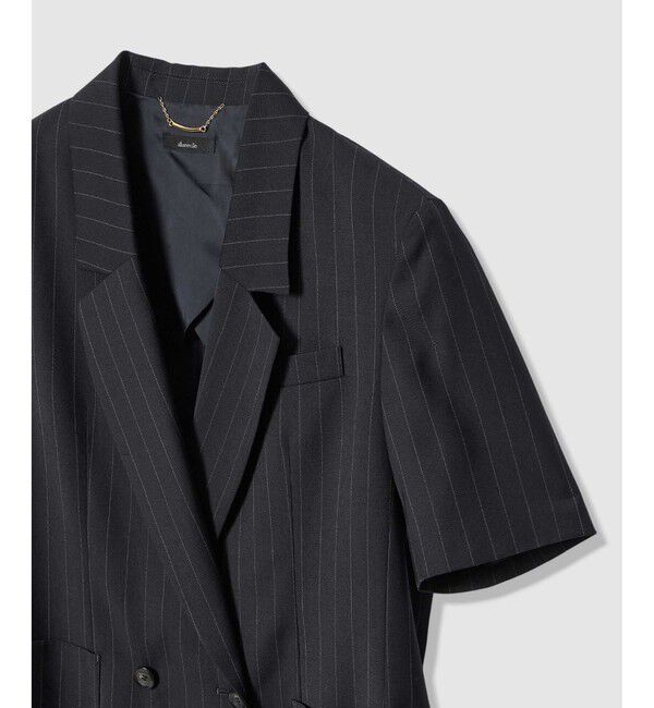 allureville「TWストライプハーフスリーブジャケット」|テーラードジャケット|