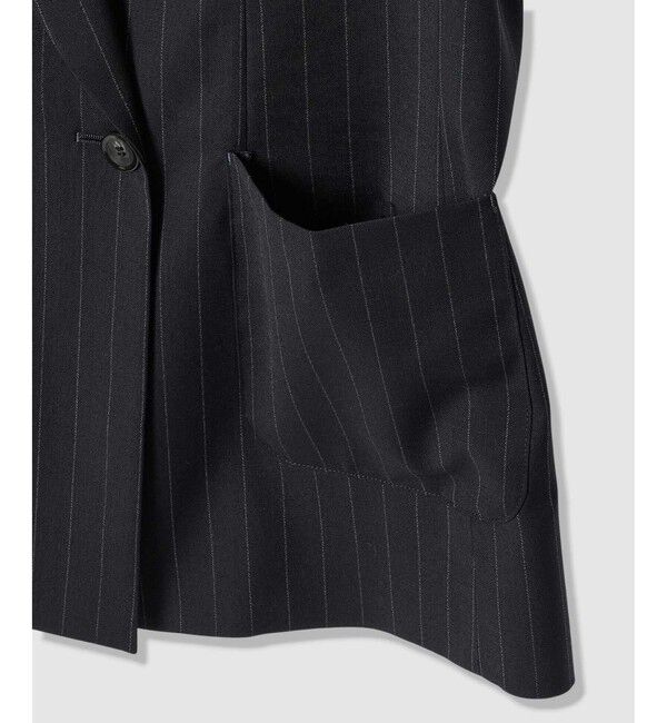 allureville「TWストライプハーフスリーブジャケット」|テーラードジャケット|