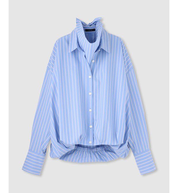 allureville「ストライプスカーフ付バルーンシャツ」|シャツ・ブラウス|