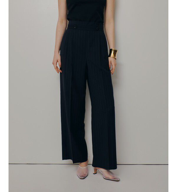 allureville「TWストライプウェストタックパンツ」|チノ|