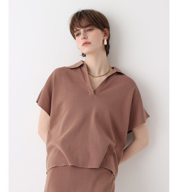 allureville「ハイツイストソウバリスキッパープルオーバー」|ニット・セーター|ベージュ