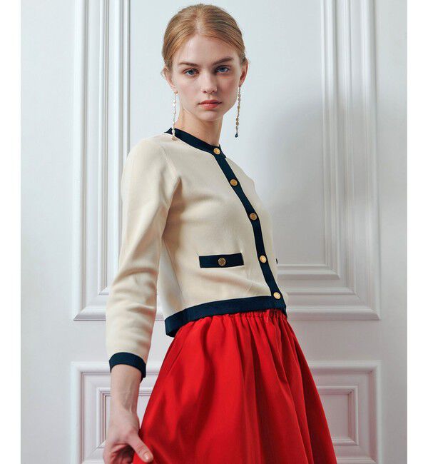 LOULOU WILLOUGHBY「◇【LOULOU WILLOUGHBY】バイカラーコンパクトカーディガン」|カーディガン|