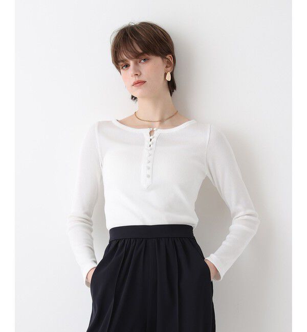 allureville「テレコヘンリーネックプルオーバー」|Tシャツ・カットソー|ホワイト