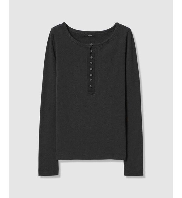 allureville「テレコヘンリーネックプルオーバー」|Tシャツ・カットソー|ブラック