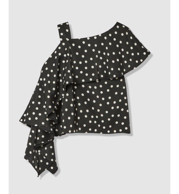 LOULOU WILLOUGHBY「【LOULOU WILLOUGHBY】アシメフリルオフショルブラウス」|シャツ・ブラウス|