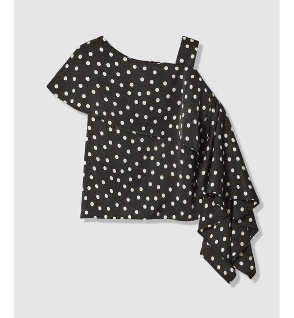 LOULOU WILLOUGHBY「【LOULOU WILLOUGHBY】アシメフリルオフショルブラウス」|シャツ・ブラウス|