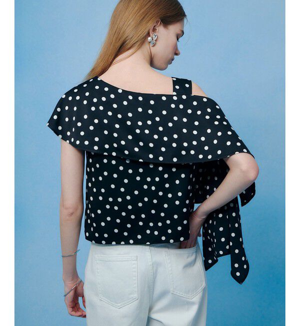 LOULOU WILLOUGHBY「【LOULOU WILLOUGHBY】アシメフリルオフショルブラウス」|シャツ・ブラウス|