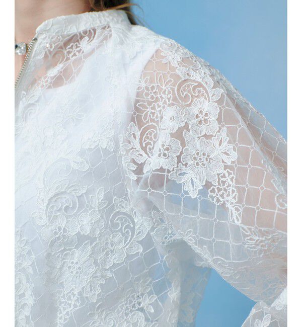 LOULOU WILLOUGHBY「【LOULOU WILLOUGHBY】オーガンレースブルゾン」|ブルゾン・スタジャン|