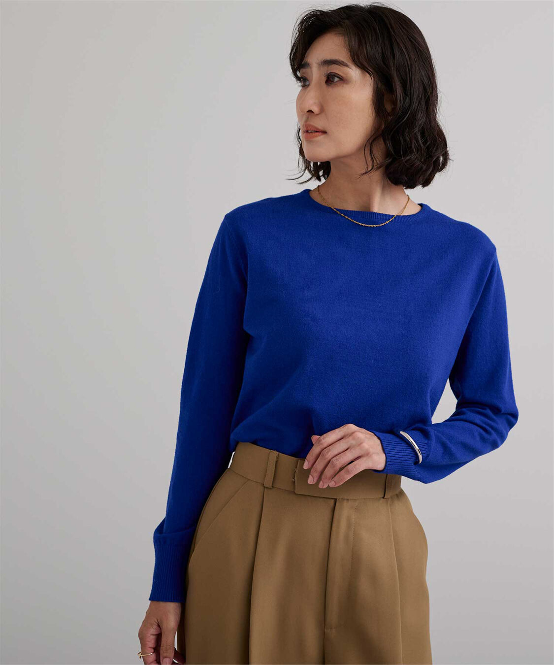 ur's「カシミヤタッチクルーネックニットトップス」|ニット・セーター|ブルー