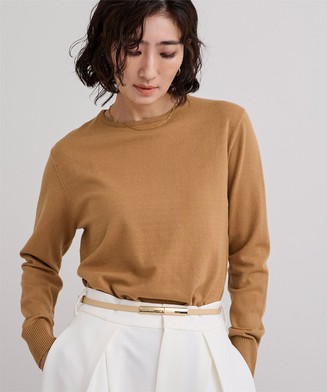 ur's「カシミヤタッチクルーネックニットトップス」|ニット・セーター|