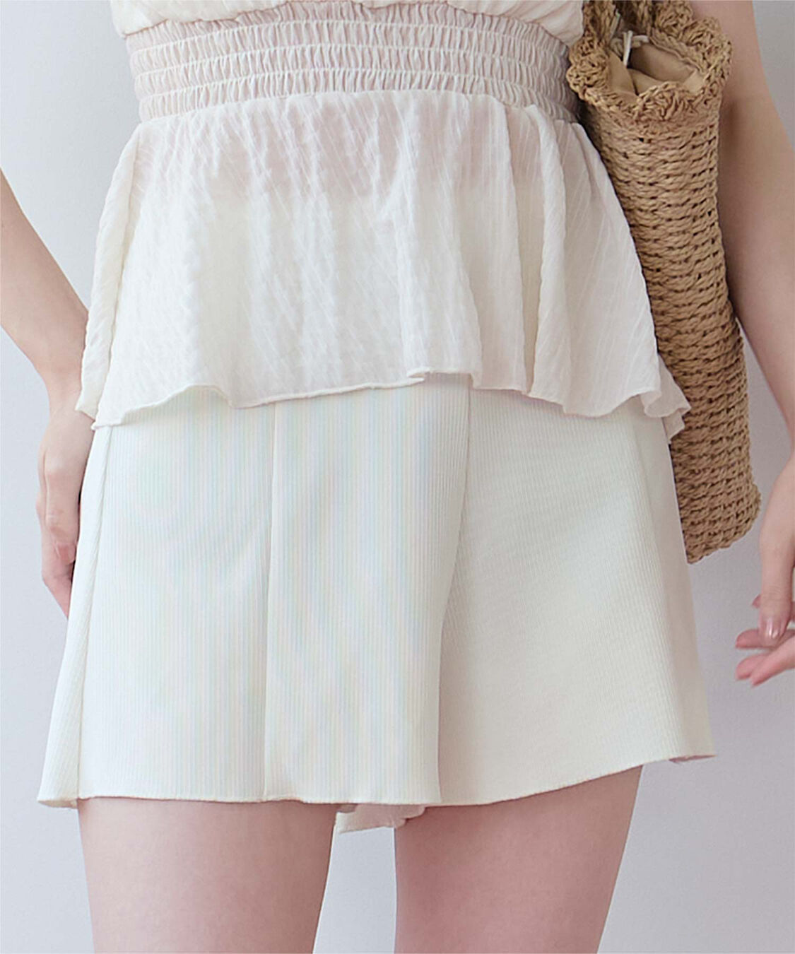 SEA DRESS「ハイウエストシンプルショートパンツ」|スポーツ|ホワイト