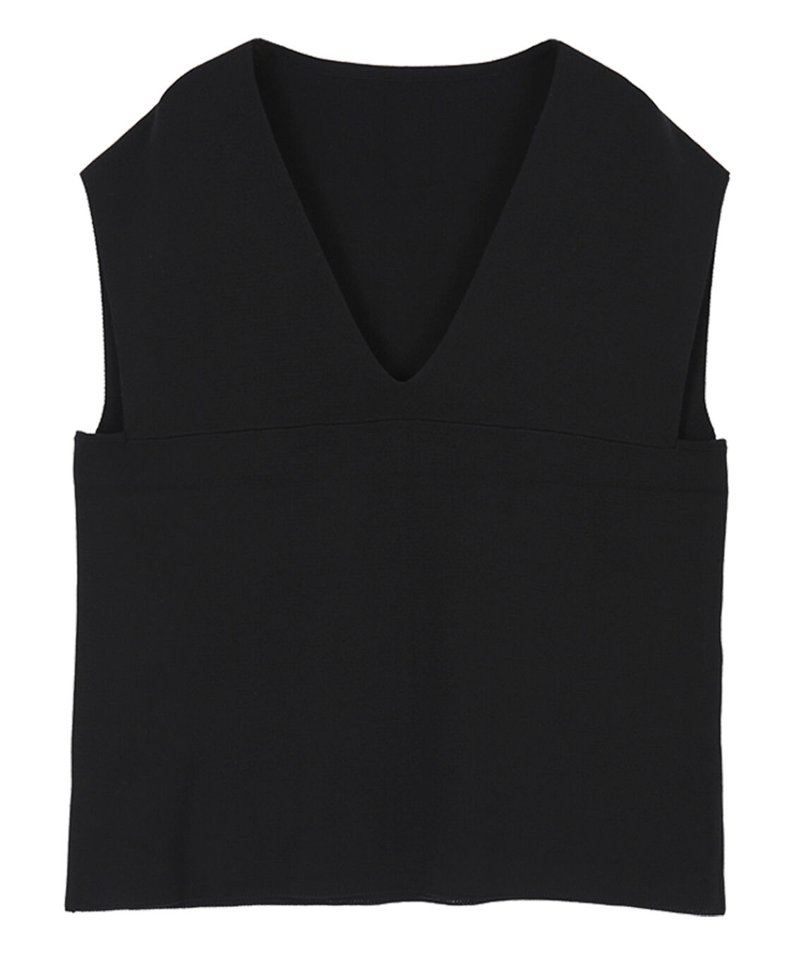 titivate「深Vネックニットベスト」|ニット・セーター|ブラック