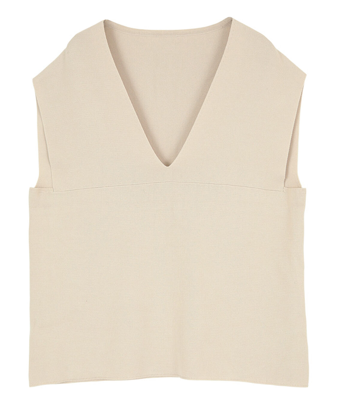 titivate「深Vネックニットベスト」|ニット・セーター|ライトベージュ