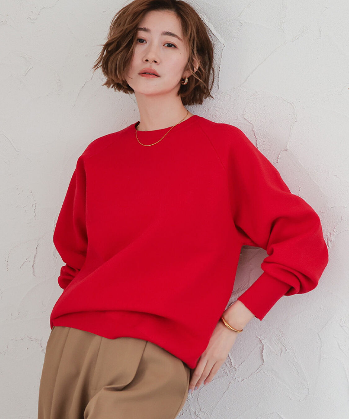 ur's「スウェットライクニット」|ニット・セーター|レッド