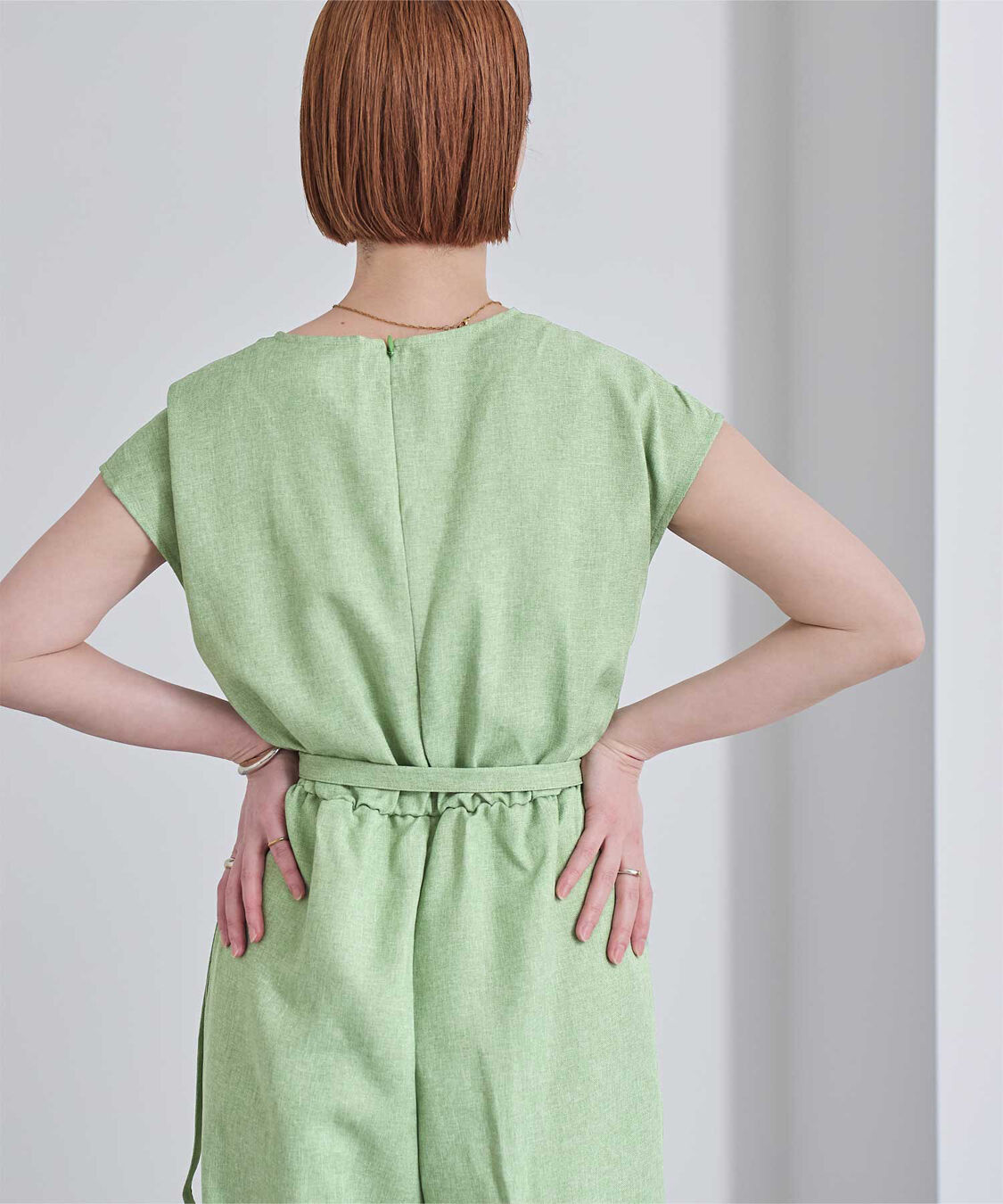 ur's「リネンライクヘンリーネックオールインワン」|オールインワン|