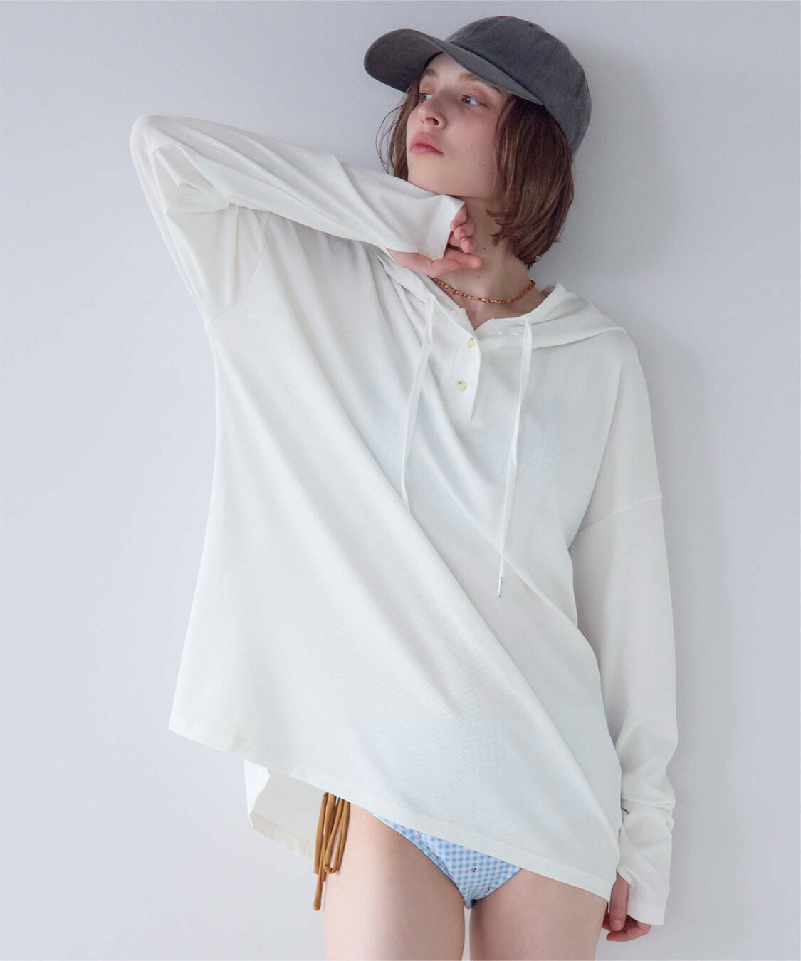 SEA DRESS「オーバーシルエットラッシュパーカープルオーバー」|ビキニトップス|