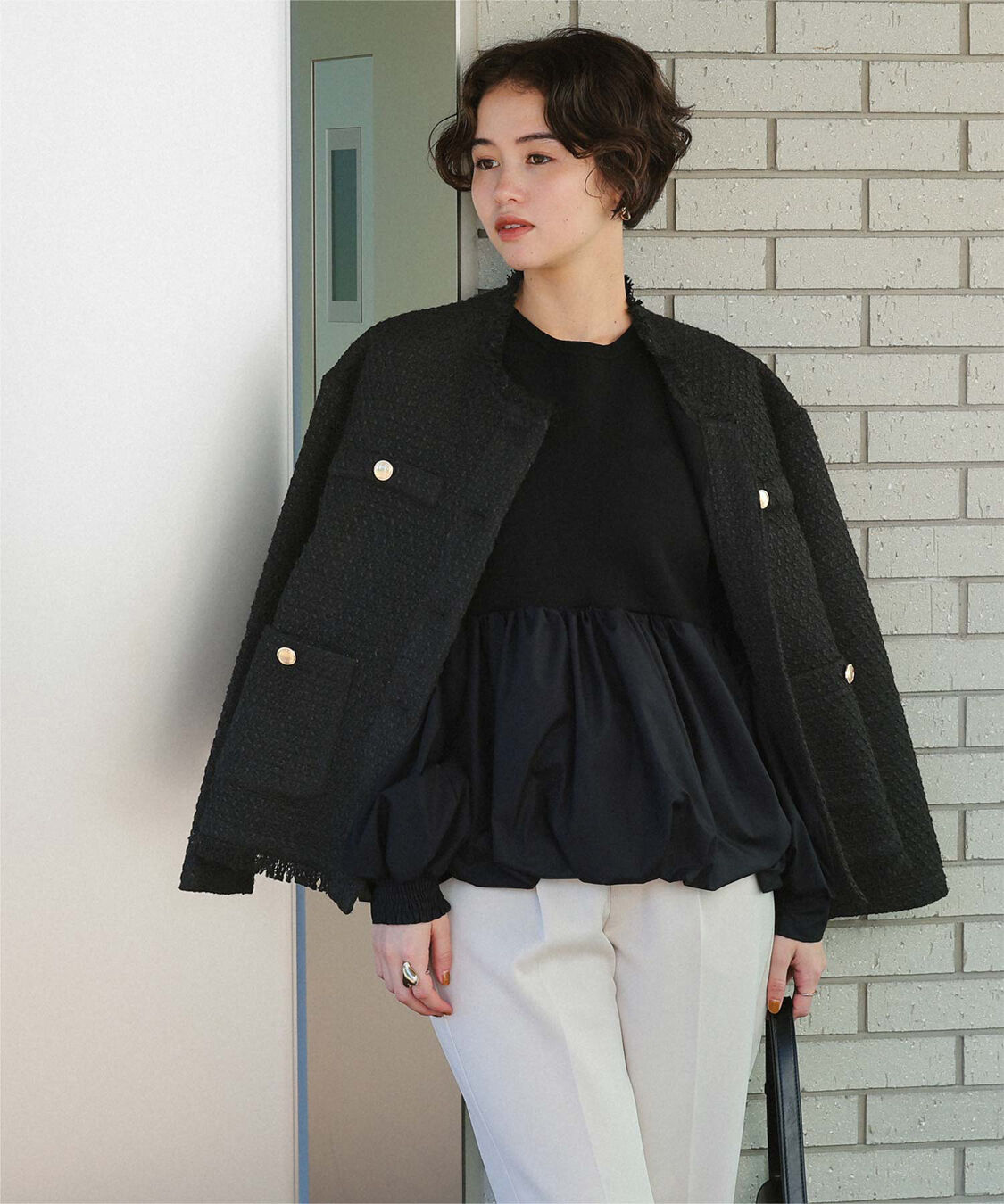 titivate「ツイードジャケット」|ノーカラージャケット|