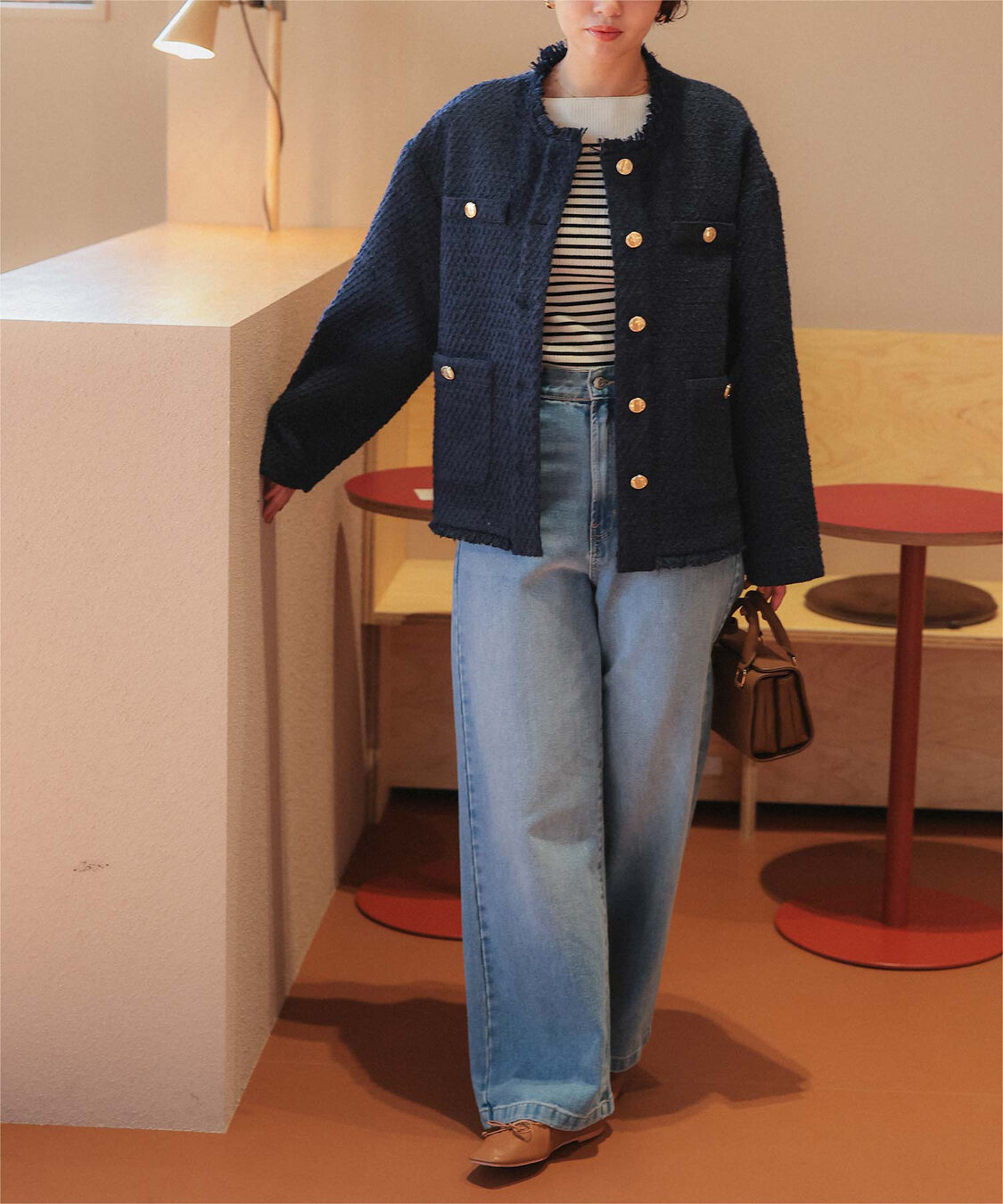 titivate「ツイードジャケット」|ノーカラージャケット|