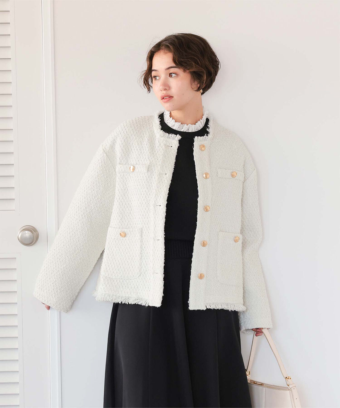 titivate「ツイードジャケット」|ノーカラージャケット|