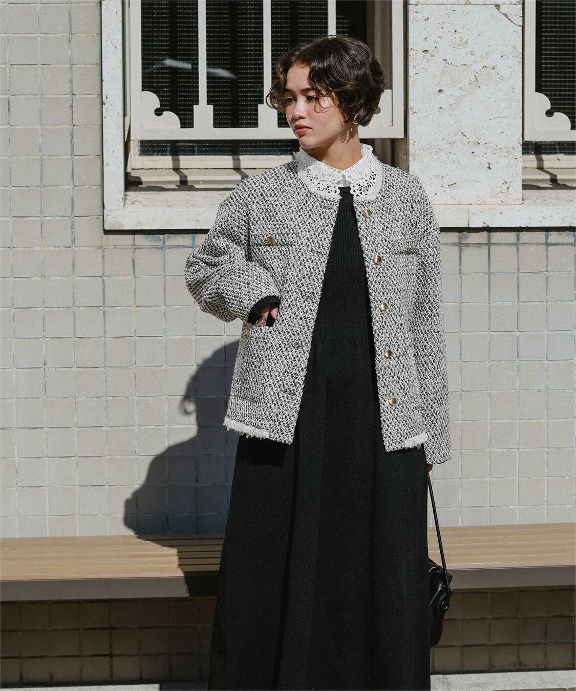 titivate「ツイードジャケット」|ノーカラージャケット|