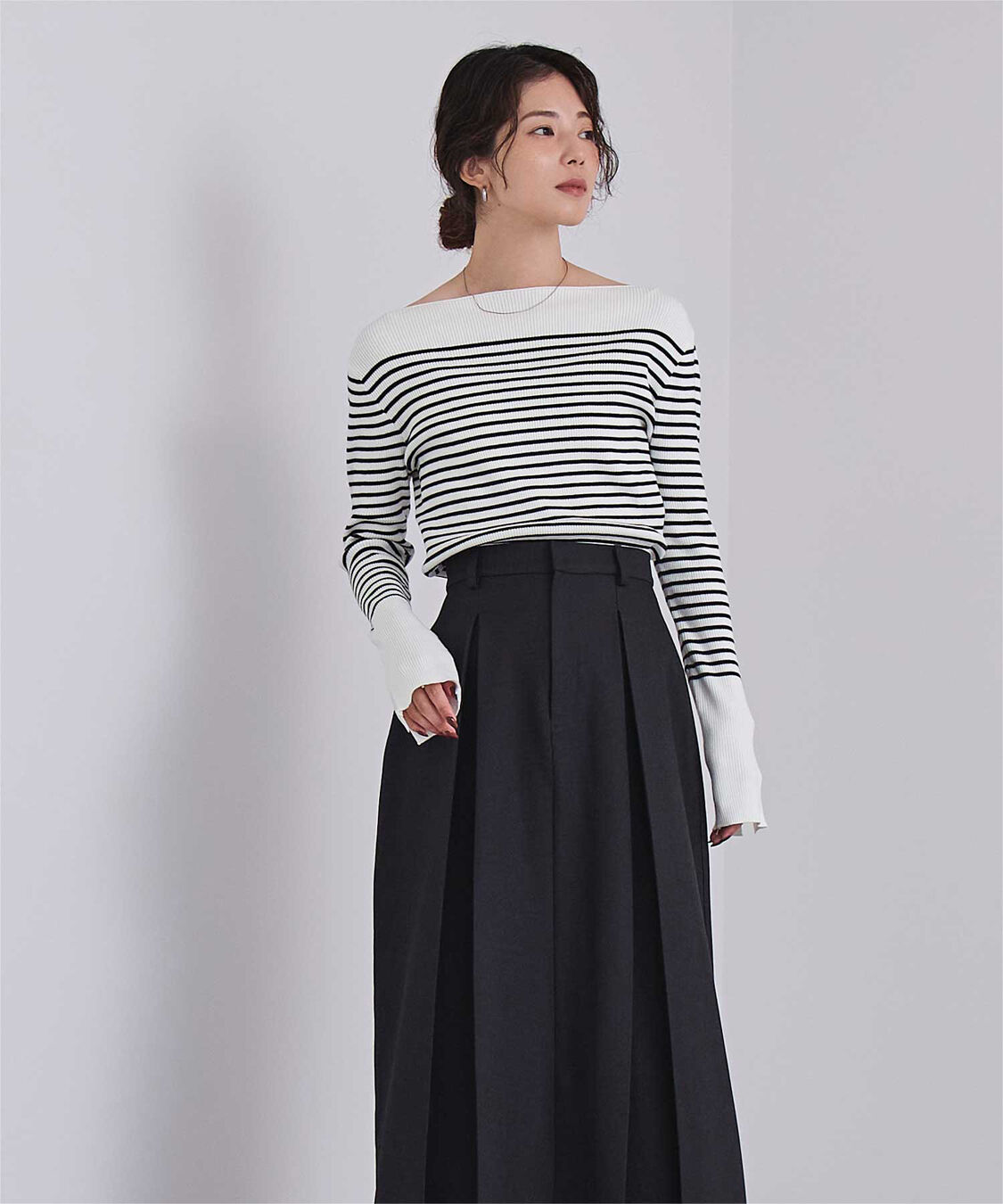 ur's「ボートネックスリットスリーブリブニット」|ニット・セーター|