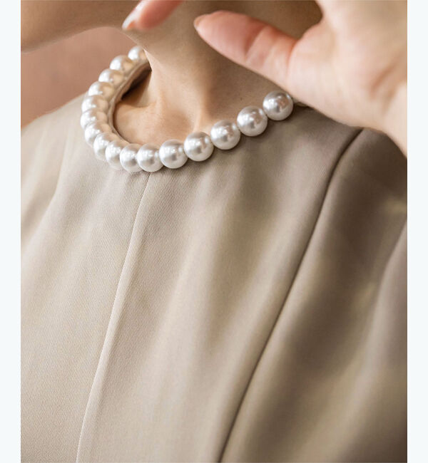 ur's「【星玲奈さんコラボアイテム】パール付ヘムライントップス」|Tシャツ・カットソー|