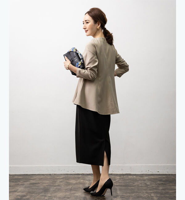 ur's「【星玲奈さんコラボアイテム】パール付ヘムライントップス」|Tシャツ・カットソー|