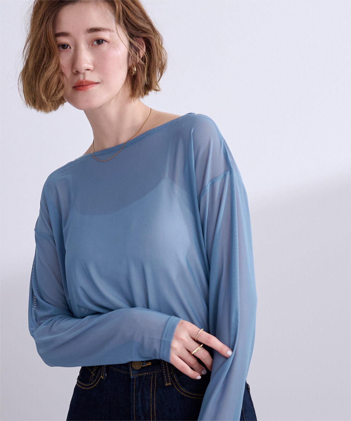 ur's「シアーボートネックプルオーバー」|Tシャツ・カットソー|