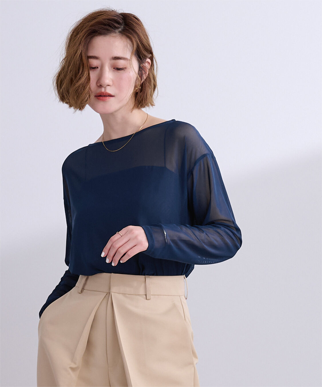 ur's「シアーボートネックプルオーバー」|Tシャツ・カットソー|