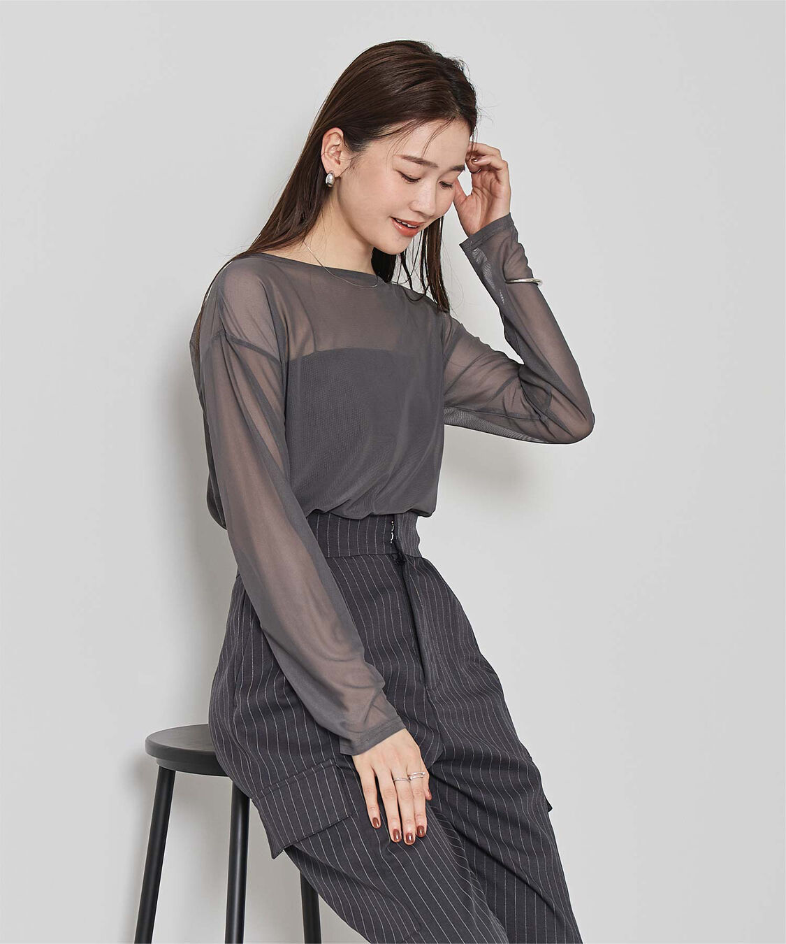 ur's「シアーボートネックプルオーバー」|Tシャツ・カットソー|