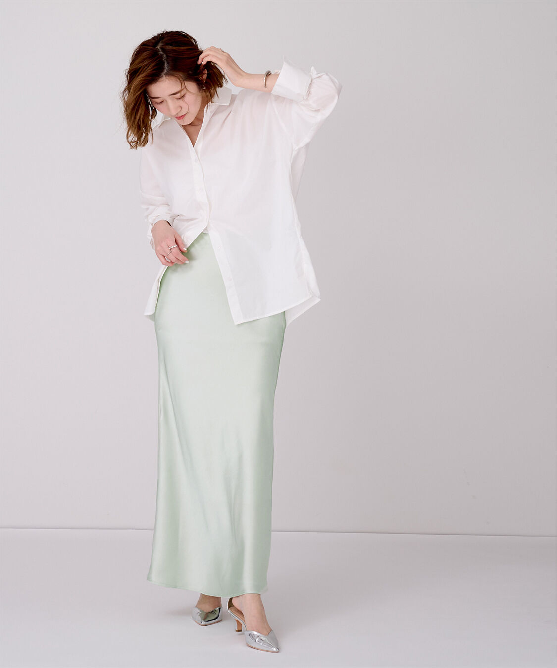 ur's「サテンマーメイドマキシスカート」|スカート|