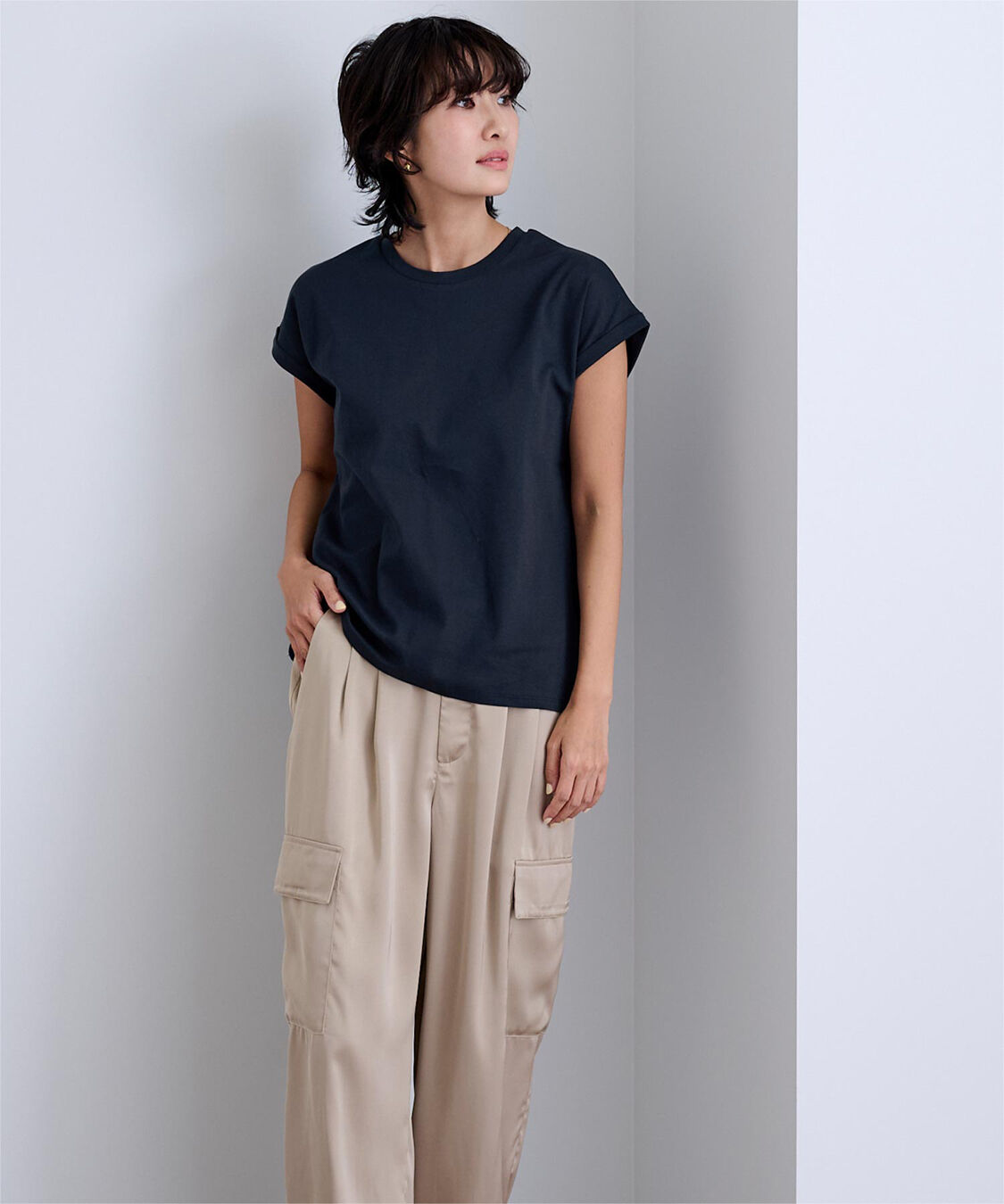 ur's「汗染み防止ダブルカフスTシャツ」|Tシャツ・カットソー|