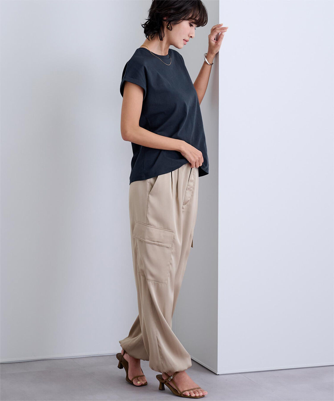 ur's「汗染み防止ダブルカフスTシャツ」|Tシャツ・カットソー|