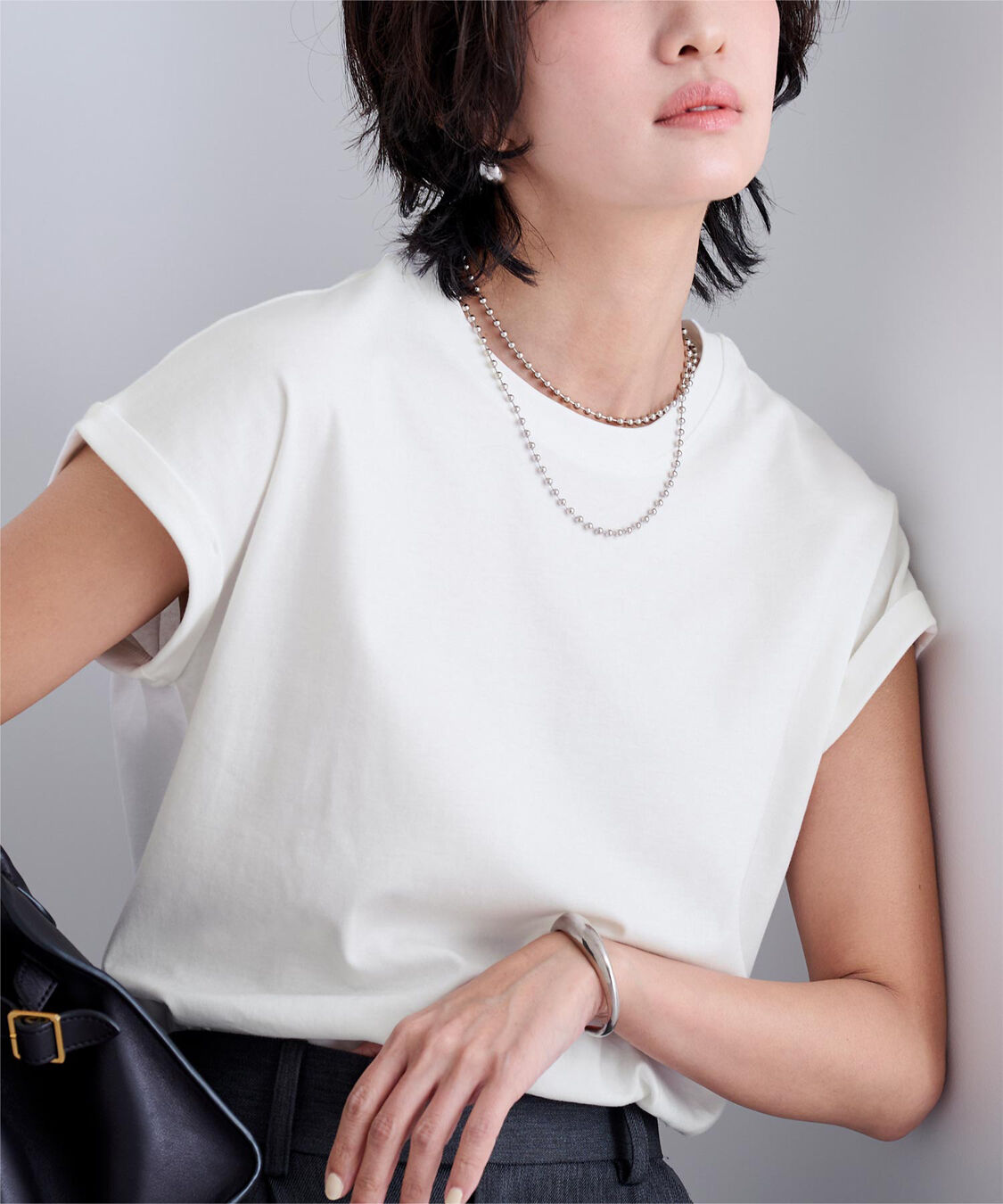 ur's「汗染み防止ダブルカフスTシャツ」|Tシャツ・カットソー|