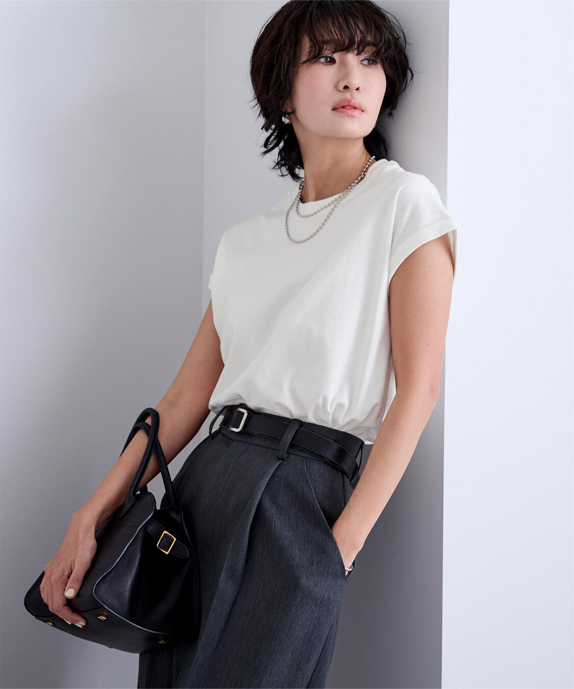 ur's「汗染み防止ダブルカフスTシャツ」|Tシャツ・カットソー|