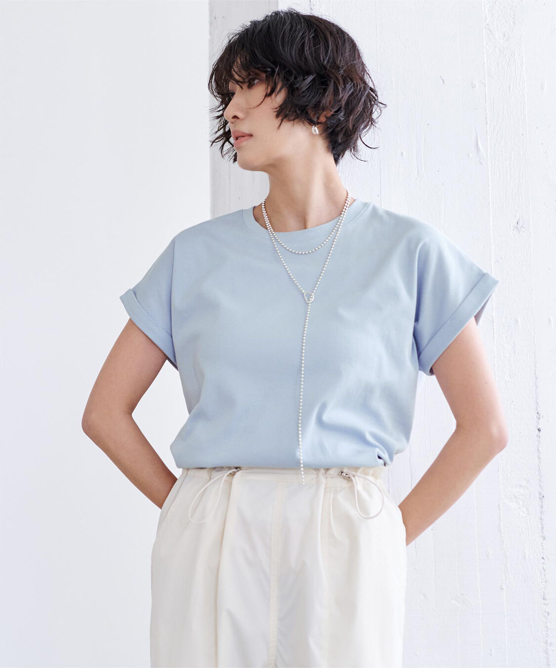 ur's「汗染み防止ダブルカフスTシャツ」|Tシャツ・カットソー|